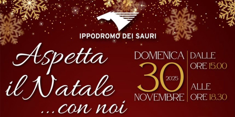 Il Natale arriva in anticipo all’Ippodromo dei Sauri: mercatini, musica e ricchi premi animeranno la tradizionale lotteria del 30 novembre. 