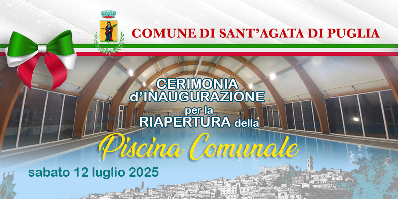 Sant'Agata di Puglia, riapre la Piscina Comunale. Bove: "Obiettivo strategico del nostro programma politico". 