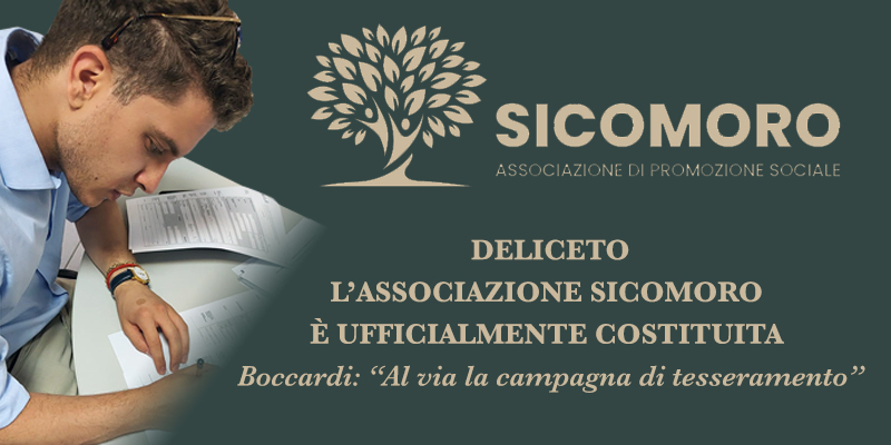 Deliceto, l’associazione Sicomoro è ufficialmente costituita. Boccardi: “Al via la campagna di tesseramento”.